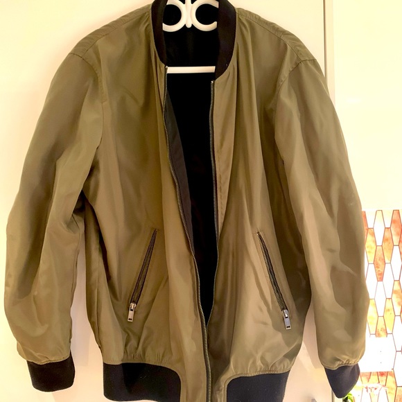 REVERSIBLE JACKET BLACK & OLIVE - Picture 2 of 2